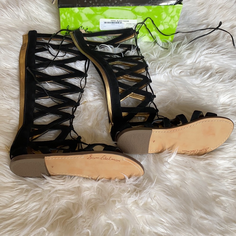 Suede leather gladiator sandals - Picture 3 of 6